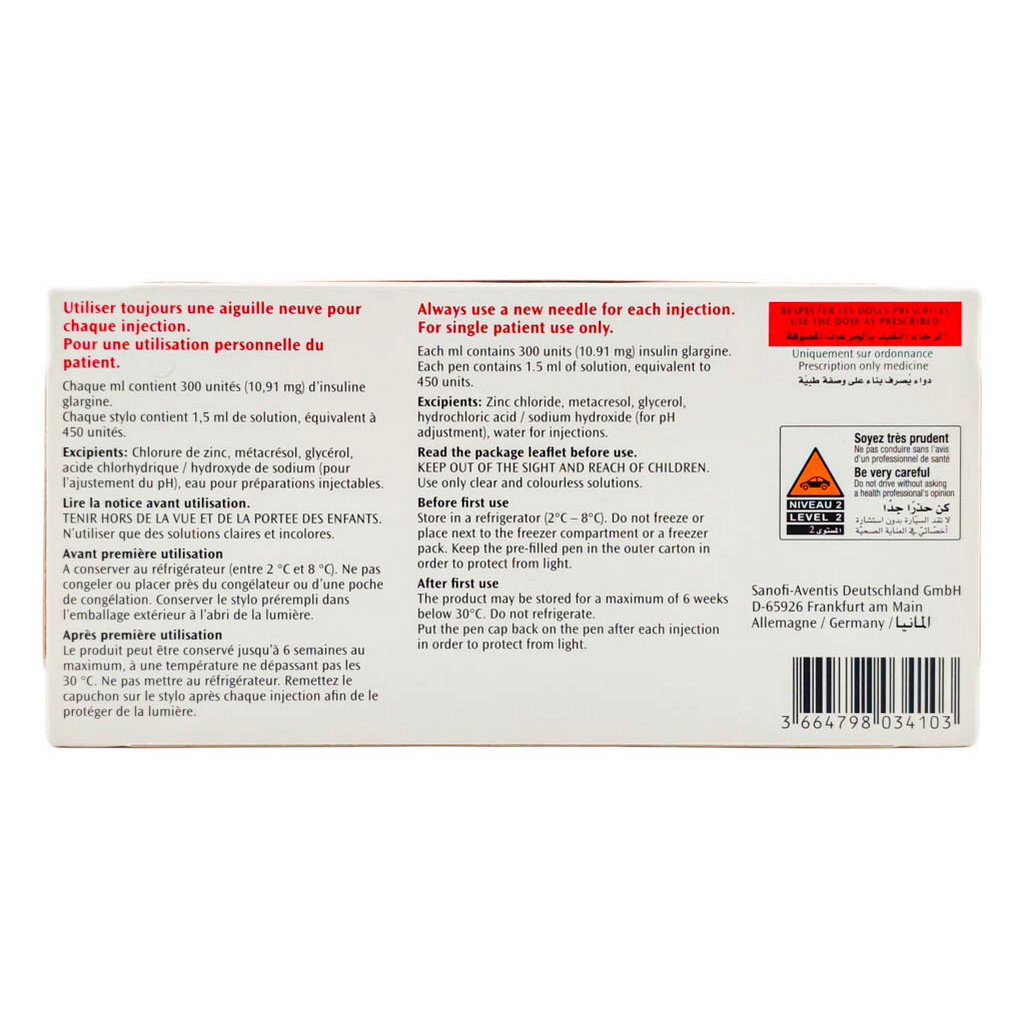 Toujeo TM Solostar Insulin Pre-Filled Pen, Pack of 3's