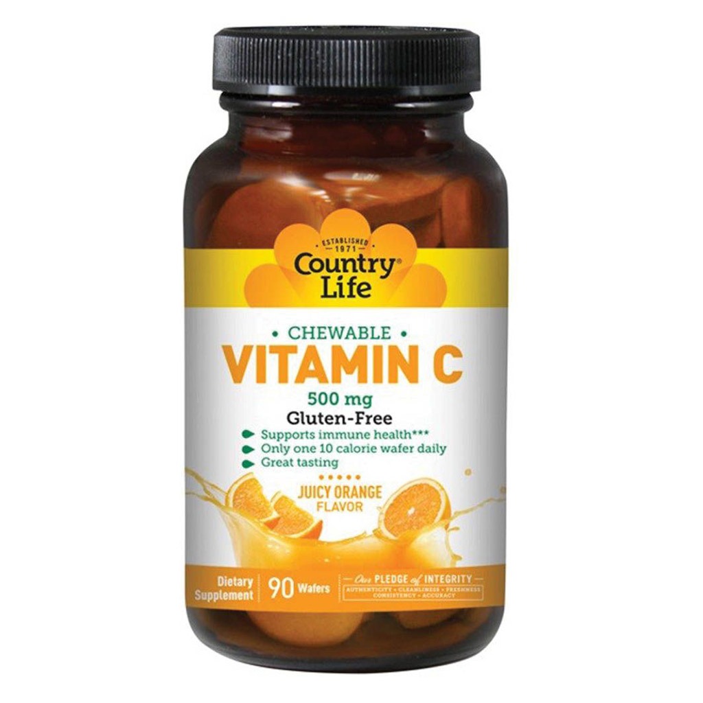 Country Life Antioxidant Vitamin C 500 mg Wafers For Immune Support, Pack of 90's