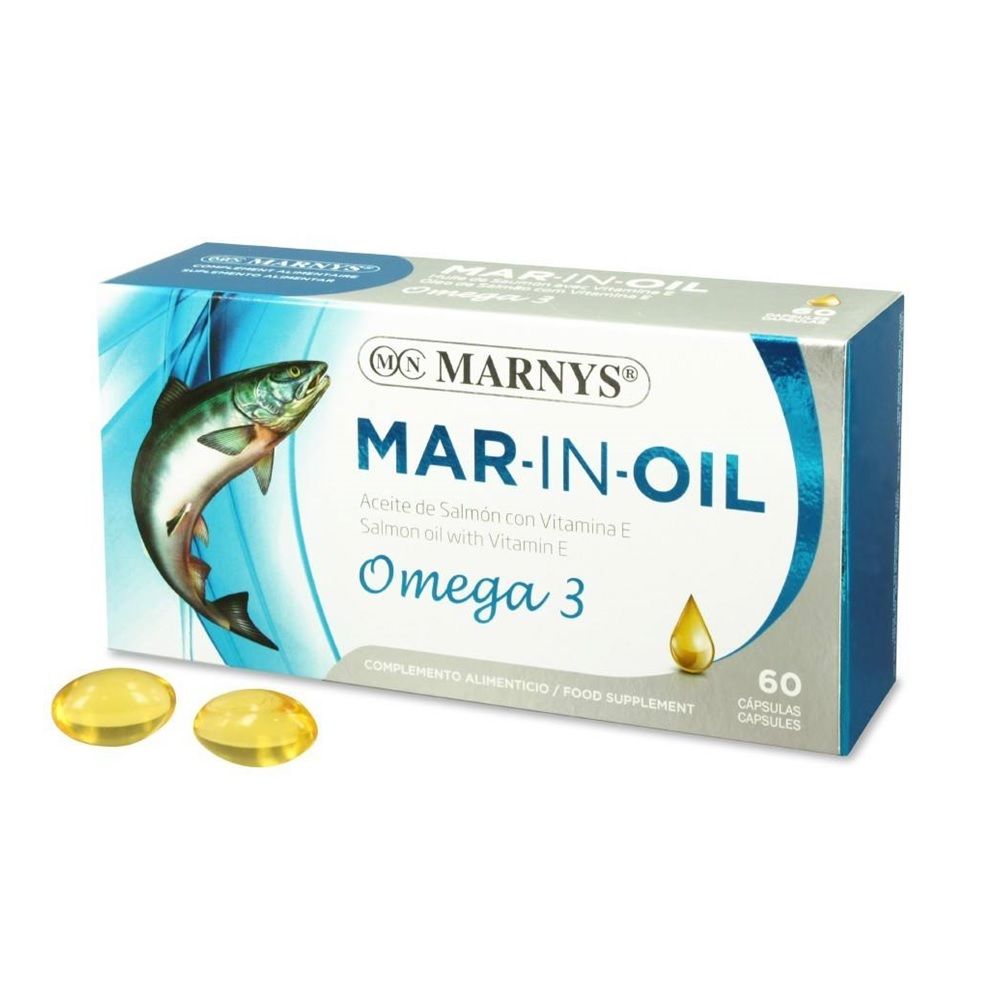 Marnys Mar-In-Oil Omega 3 Salmon Oil With Vitamin E Fish Oil Supplement Capsules, Pack of 60's