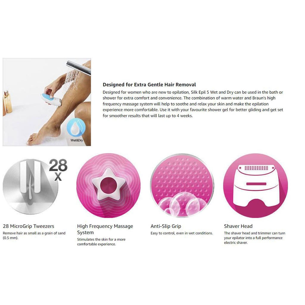 Braun Silk-epil 5 Wet & Dry Epilator Legs & Body 5-541