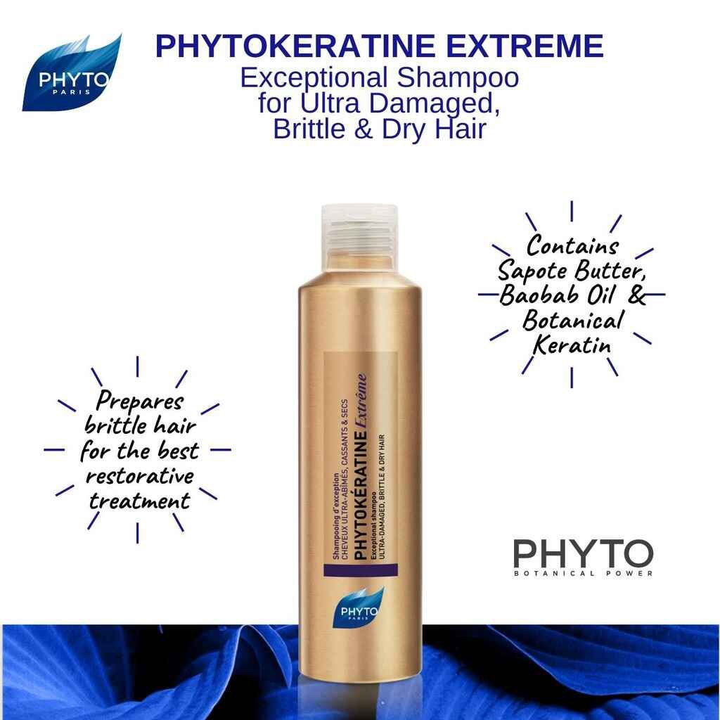 Phyto Phytokeratine Extreme Exceptional Shampoo For Damaged, Brittle & Dry Hair 200ml