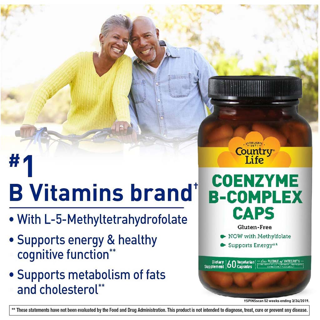Country Life Coenzyme B-Complex Multivitamin Capsules For Energy, Pack of 60's