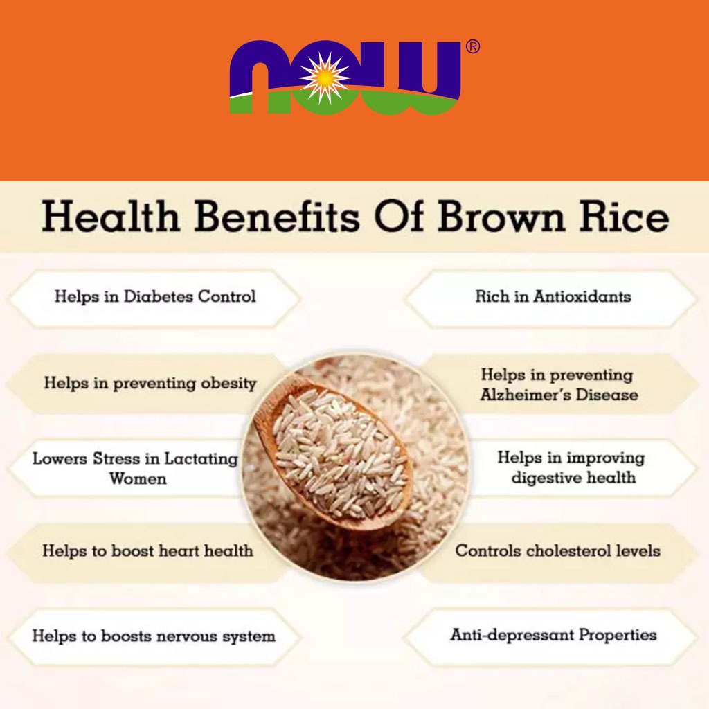 Now Long Grain Brown Rice Natural, Nutritious & Wholesome 908g