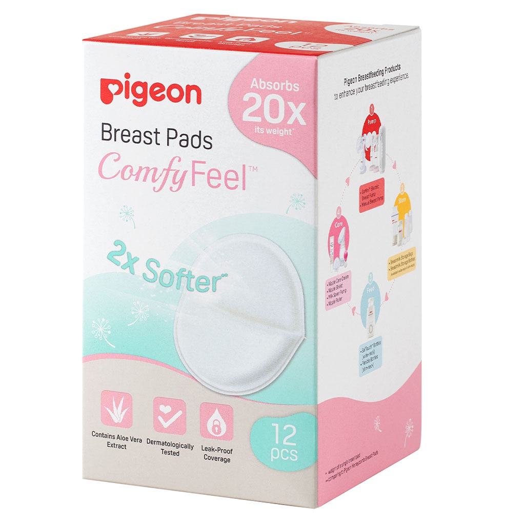 Pigeon Comfy Feel Breast Pads with Aloe Vera Extract, Pack of 12's