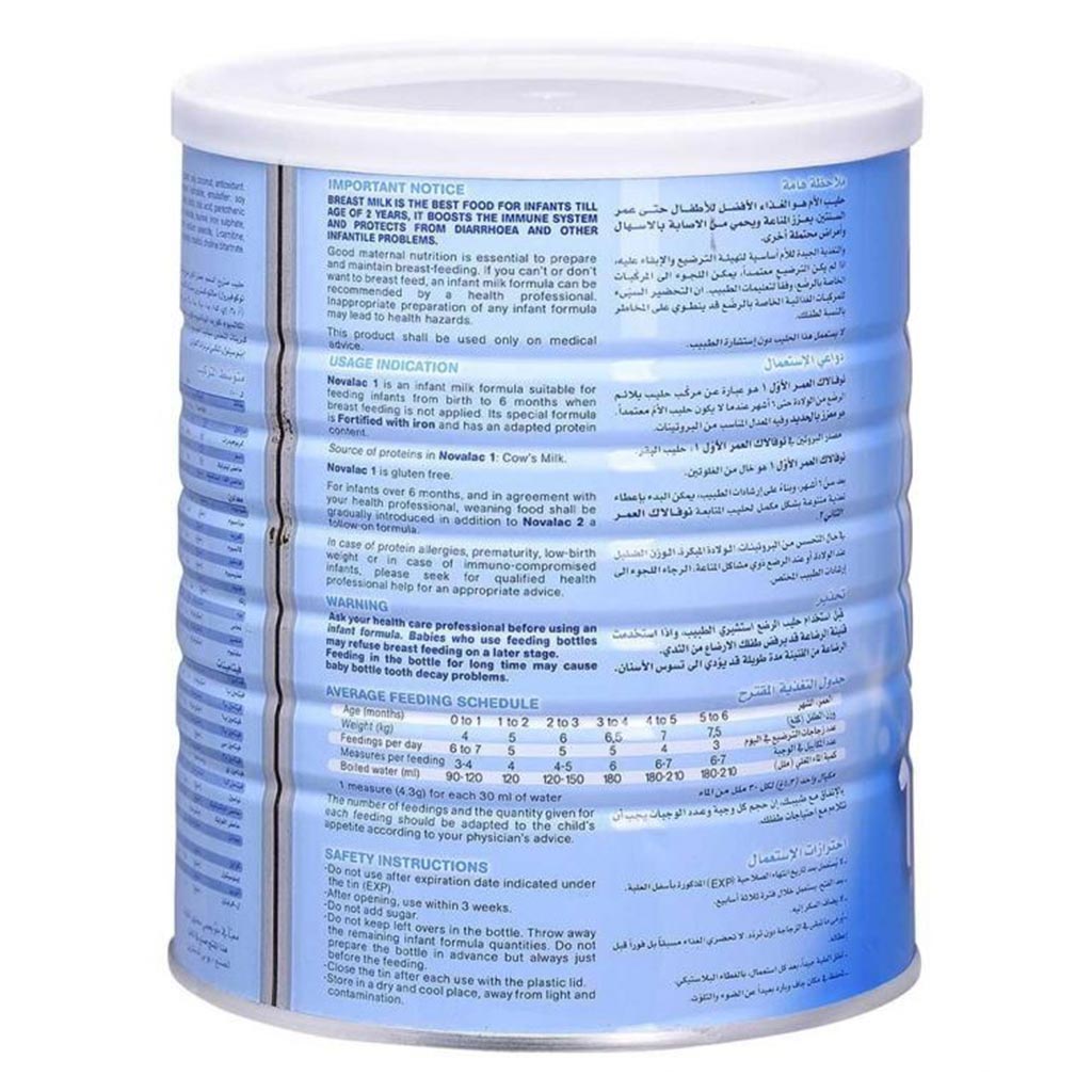 Novalac Stage 1 Baby Milk Formula For 0 To 6 Months 800g