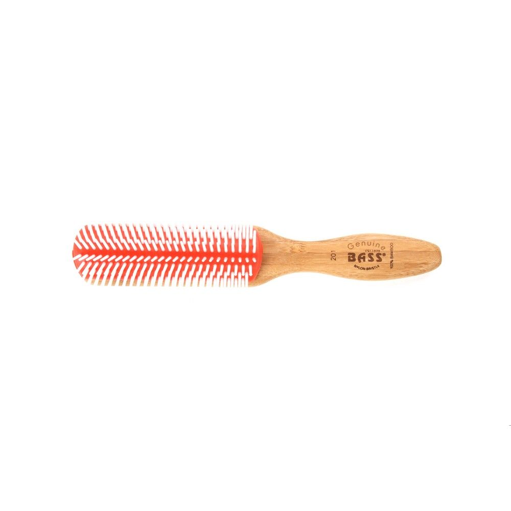 Bass 9 Row Nylon Bristles Solid Bamboo Styler Brush 201