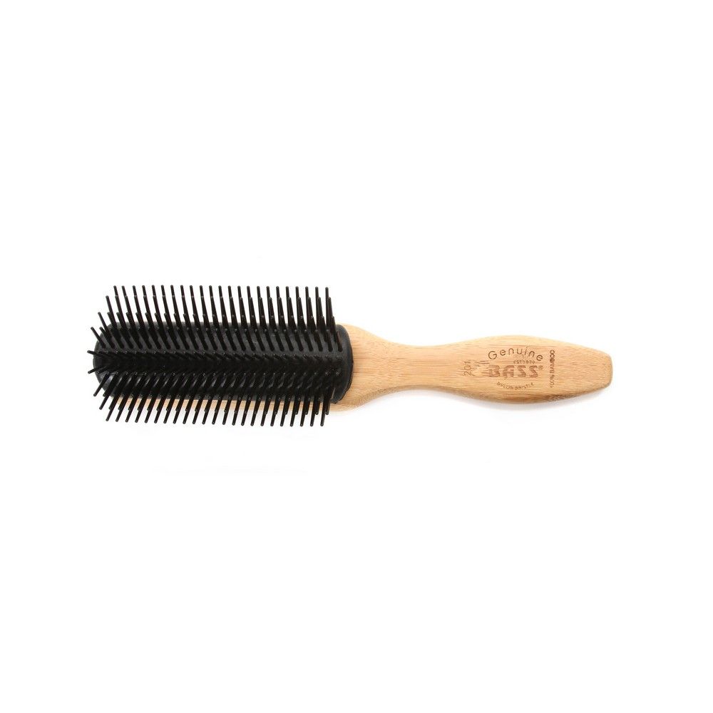 Bass 9 Row Nylon Bristles Solid Bamboo Styler Brush 201