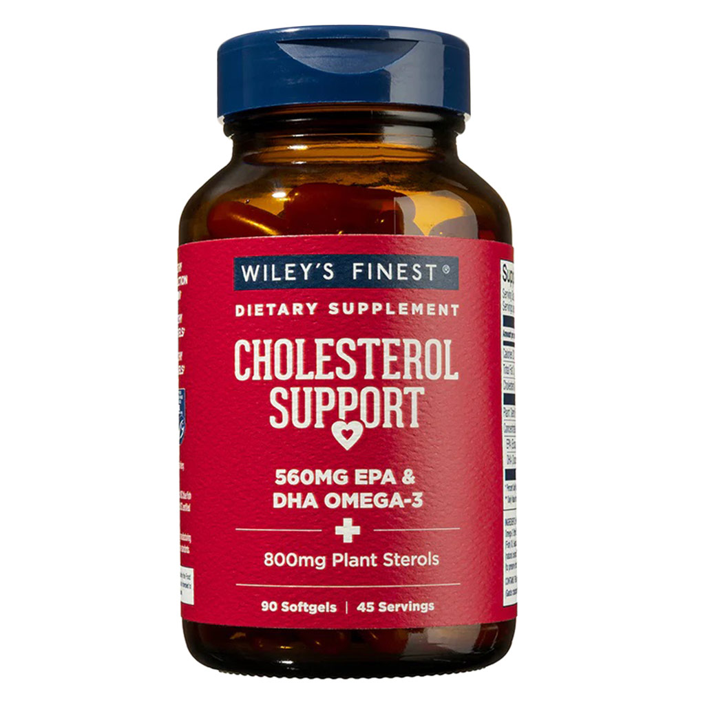 Wiley's Finest Cholesterol Support 560mg Omega 3 Fish Oil Softgels, Pack of 90's