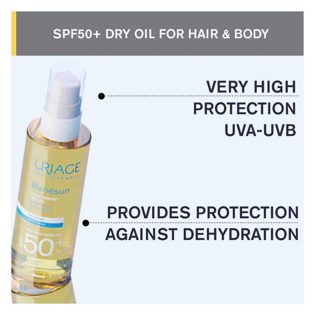 Uriage Bariesun Water-Resistant SPF50+ Sunscreen Dry Oil For Sensitive Skin 200ml