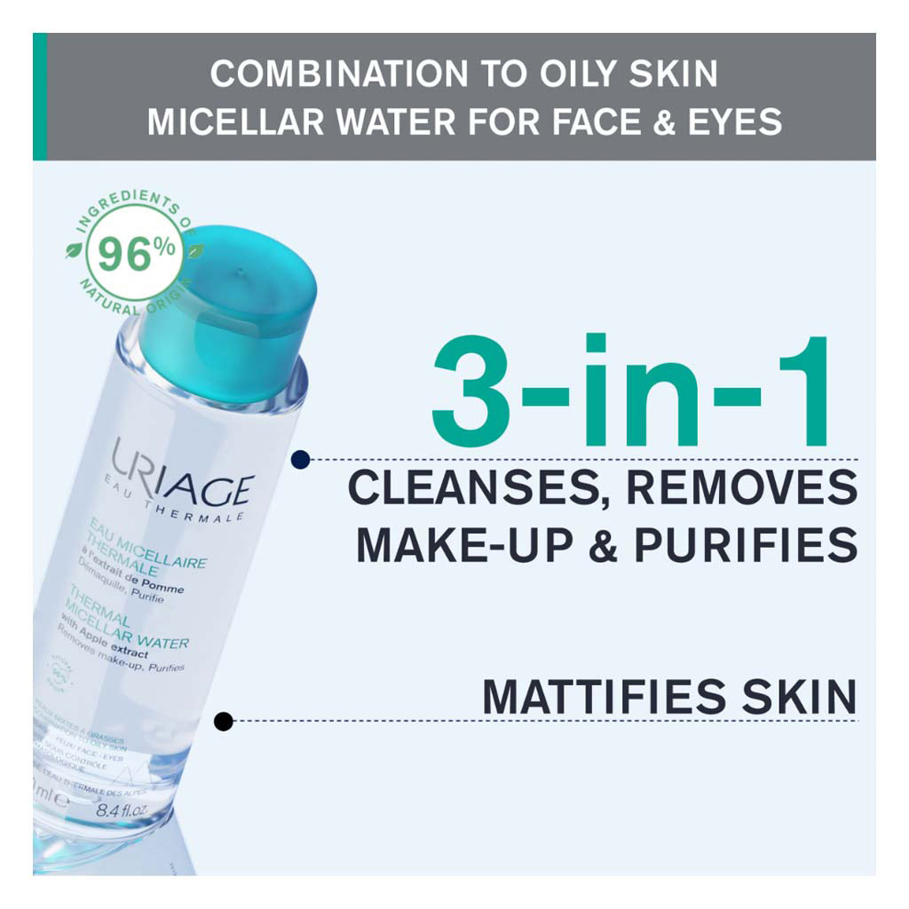 Uriage Thermal Micellar Water With Apple Extract For Combination To Oily Skin 250ml