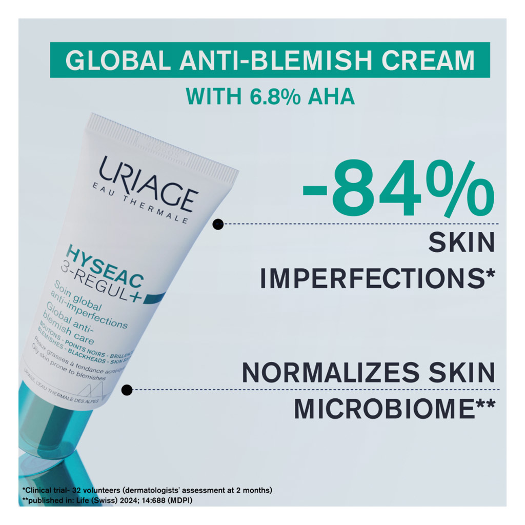 Uriage Hyseac 3-REGUL+ Anti-Blemish Global Care Face Cream For Oil & Acne Prone Skin 40ml