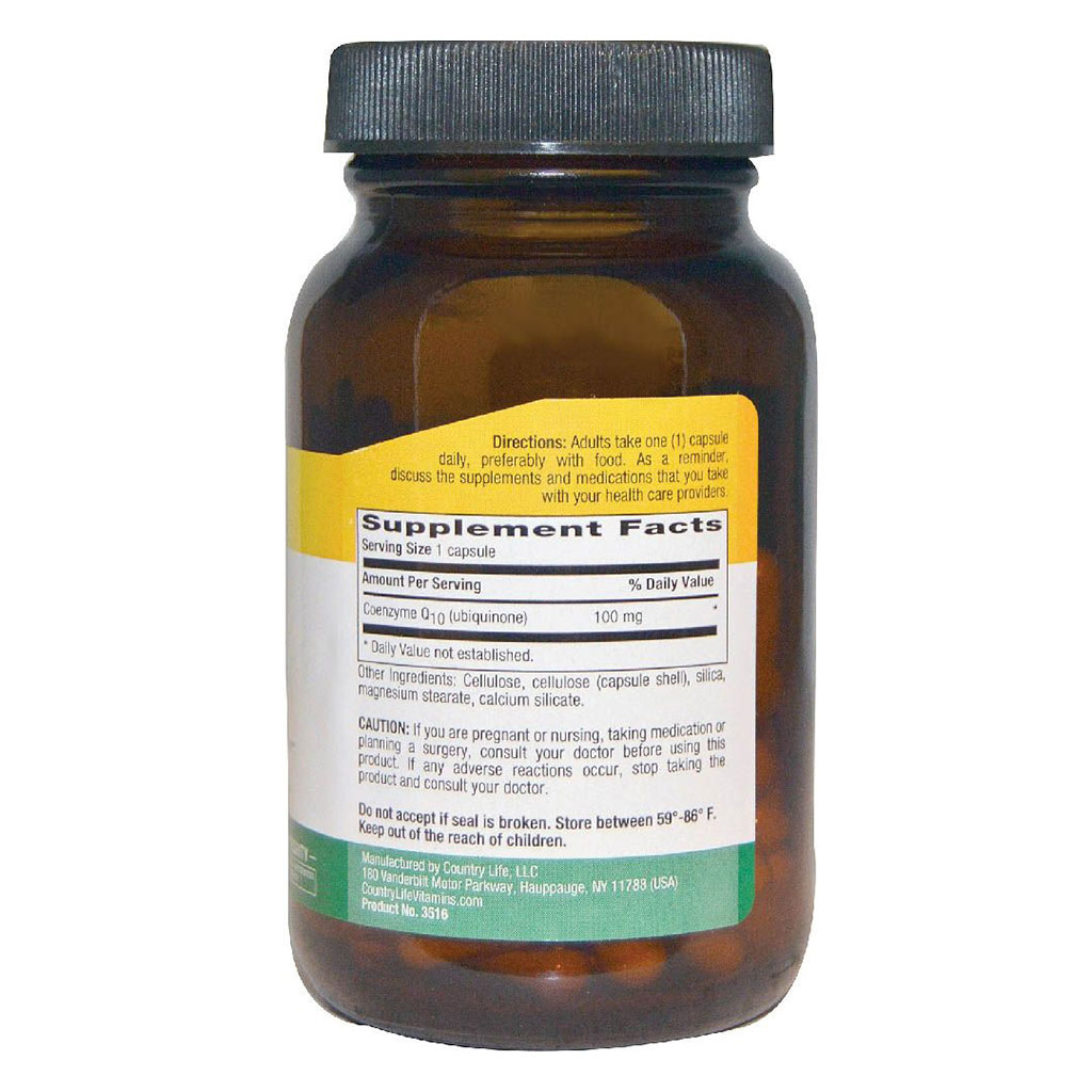 Country Life Antioxidant CoQ10 100 mg Vegan Capsules For Heart Health, Pack of 60's