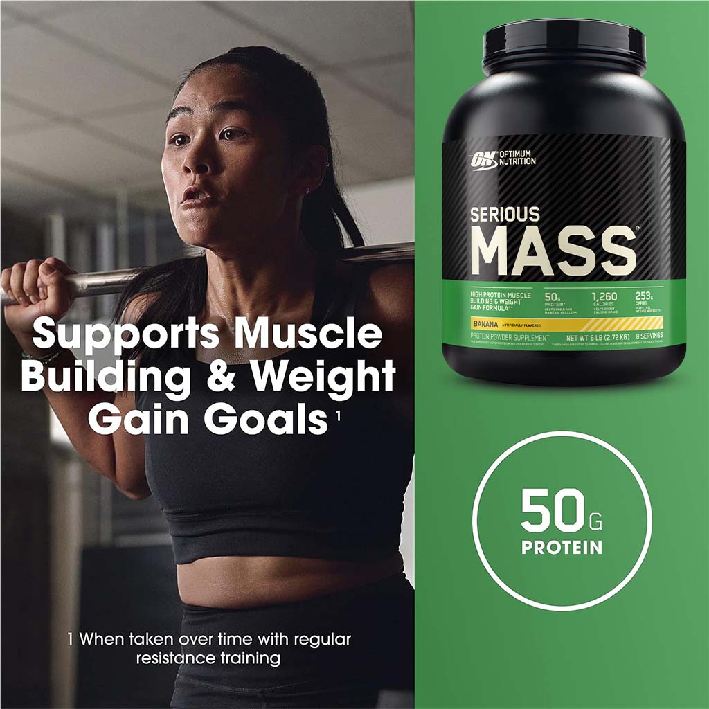Optimum Nutrition Serious Mass Powder Banana 6lb