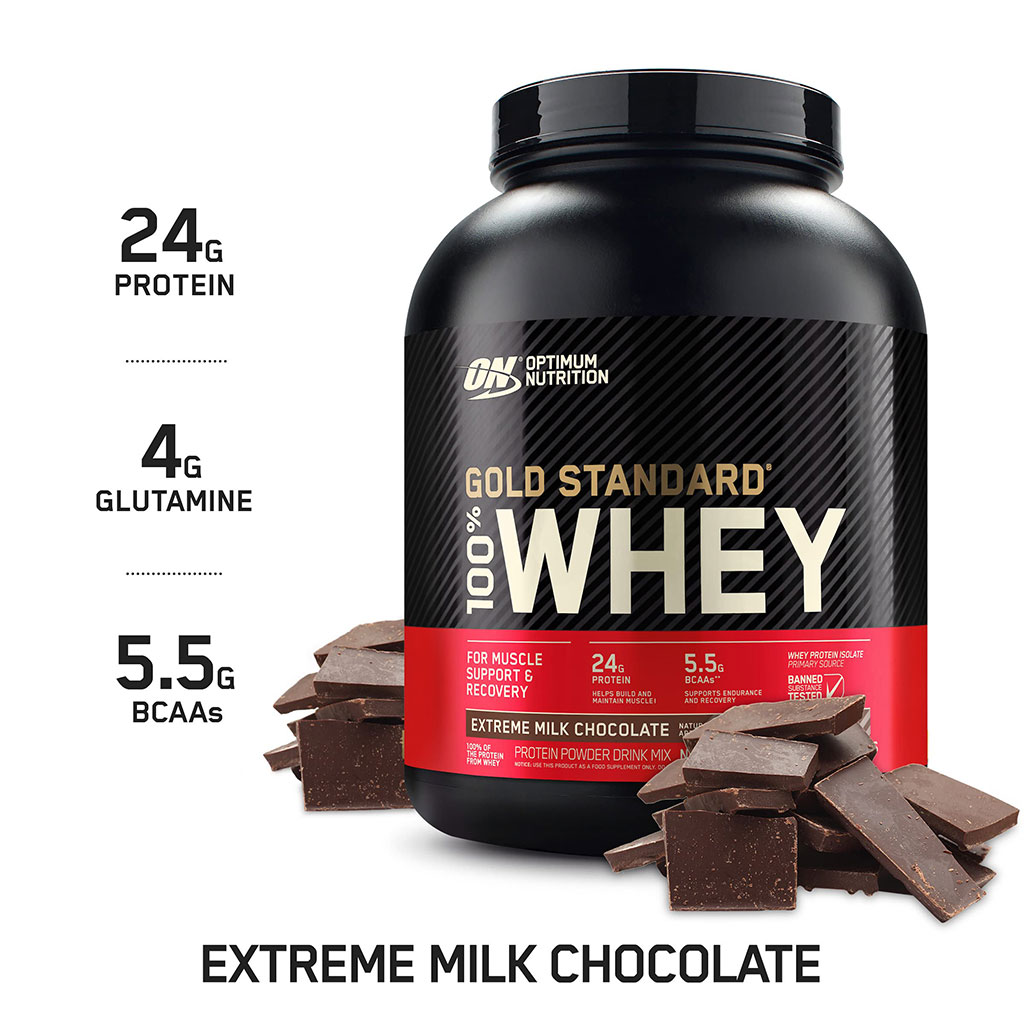 Optimum Nutrition Gold Standard 100% Whey Extreme Milk Chocolate Protein Powder 5lb
