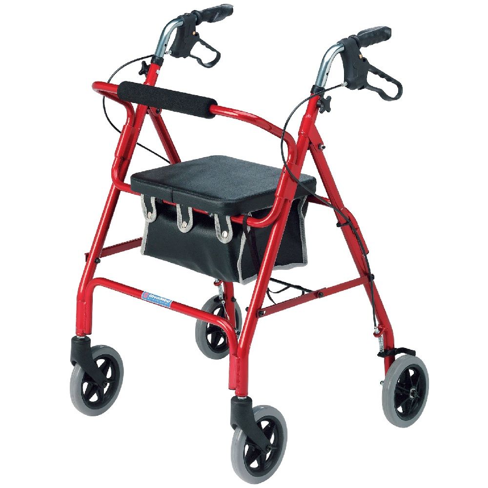 Roma Rollator Light Weight 4 Wheel Red 2462