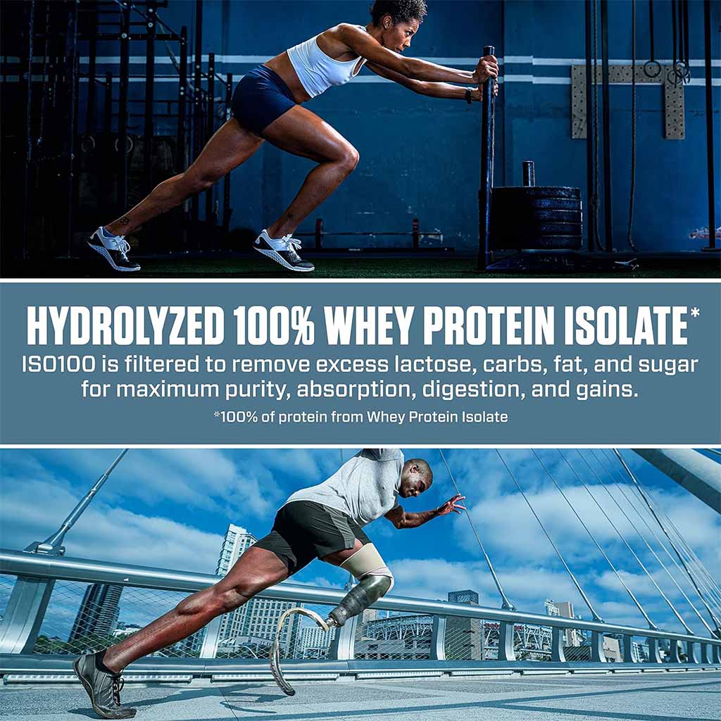Dymatize ISO 100 Fast Absorbing Protein Powder, 100% Whey Protein Isolate, Gourmet Chocolate, 2.3kg
