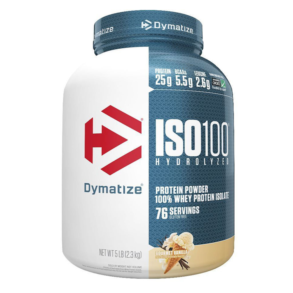 Dymatize ISO 100 Fast Absorbing Protein Powder, 100% Whey Protein Isolate, Gourmet Vanilla, 2.3kg