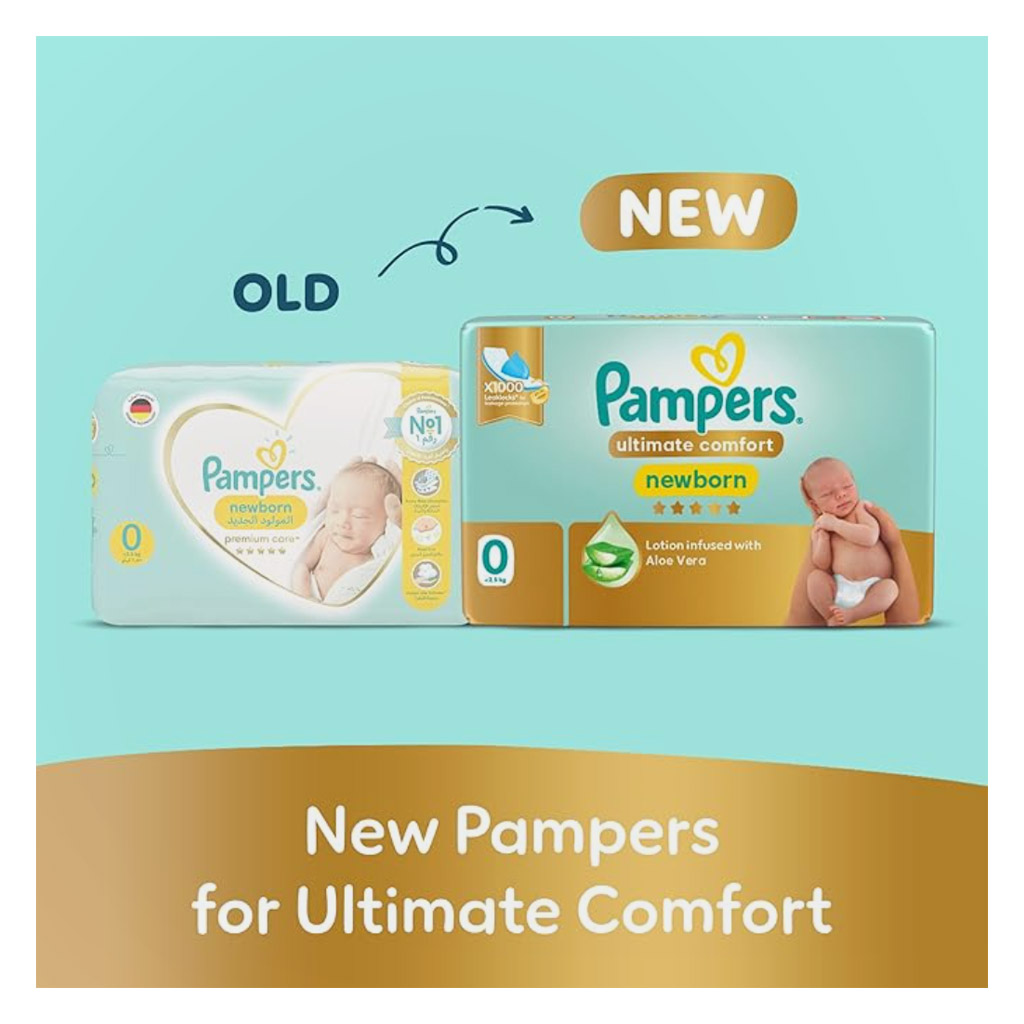 Pampers Ultimate Comfort Newborn Diapers, Size 0, For Below 2.5Kg, Pack of 30's