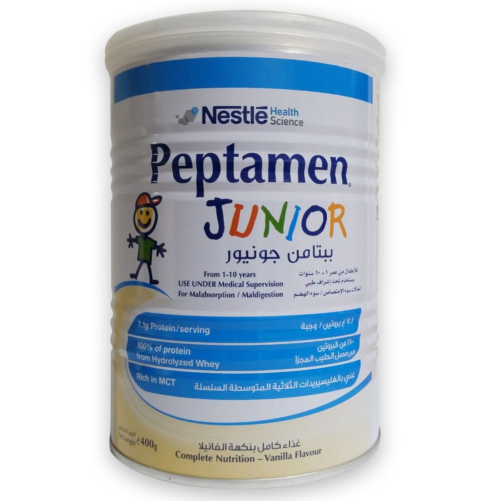 Nestle Peptamen Junior Children's Milk Formula For 1 To 10 Years With Maldigestion, Vanilla Flavour 400g
