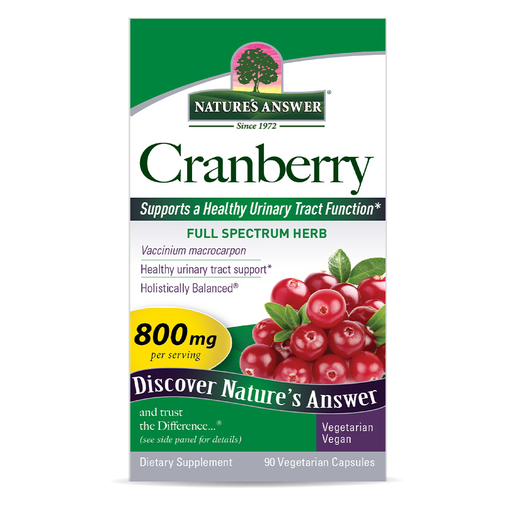 Nature's Answer Cranberry 800mg Vegan Capsules For Urinary Tract Health, Pack of 90's