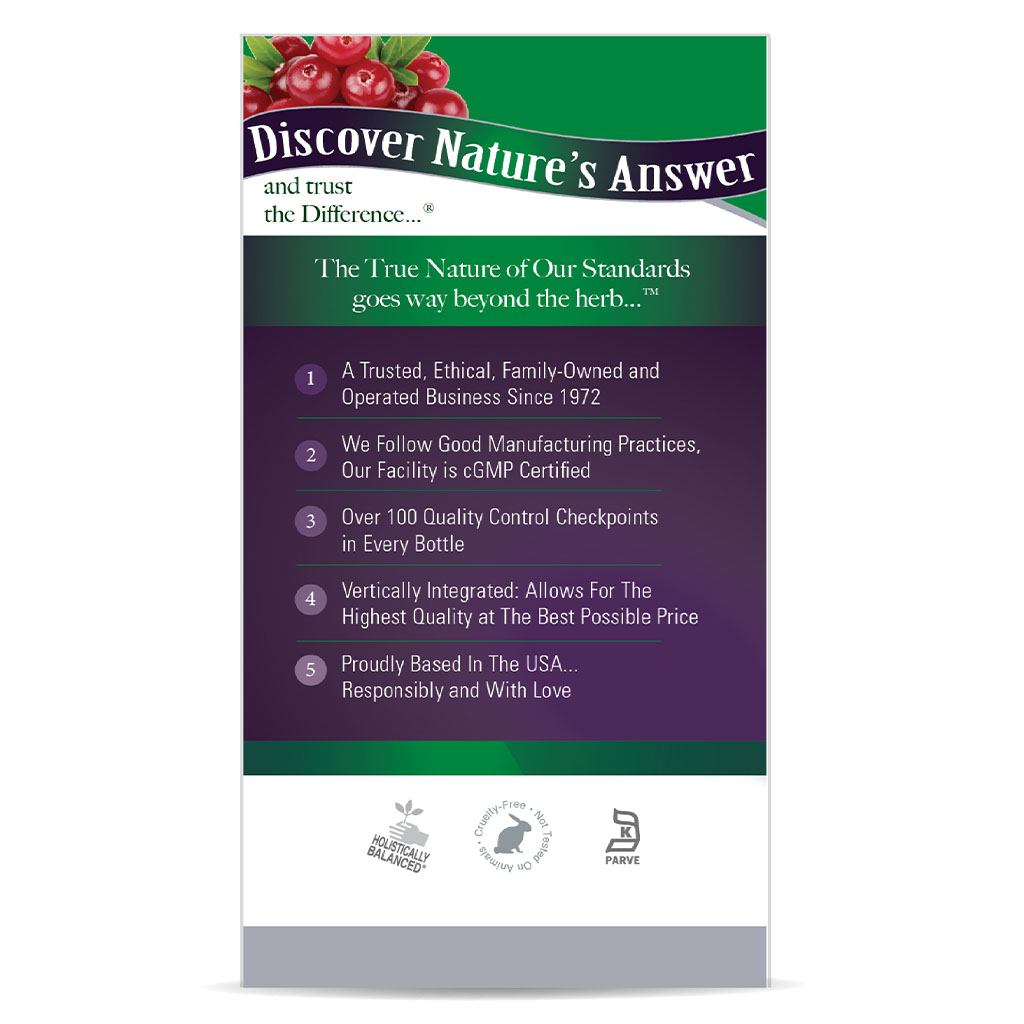 Nature's Answer Cranberry 800mg Vegan Capsules For Urinary Tract Health, Pack of 90's