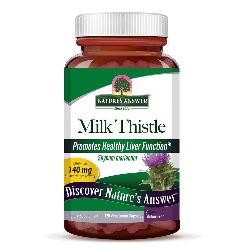 Nature's Answer Milk Thistle Seed Standardized Vegan Capsules For Detox & Liver Function, Pack of 120's