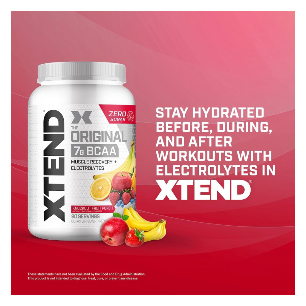 Scivation Xtend Original BCAA Performance Supplement - Knockout Fruit Punch, 90 Servings