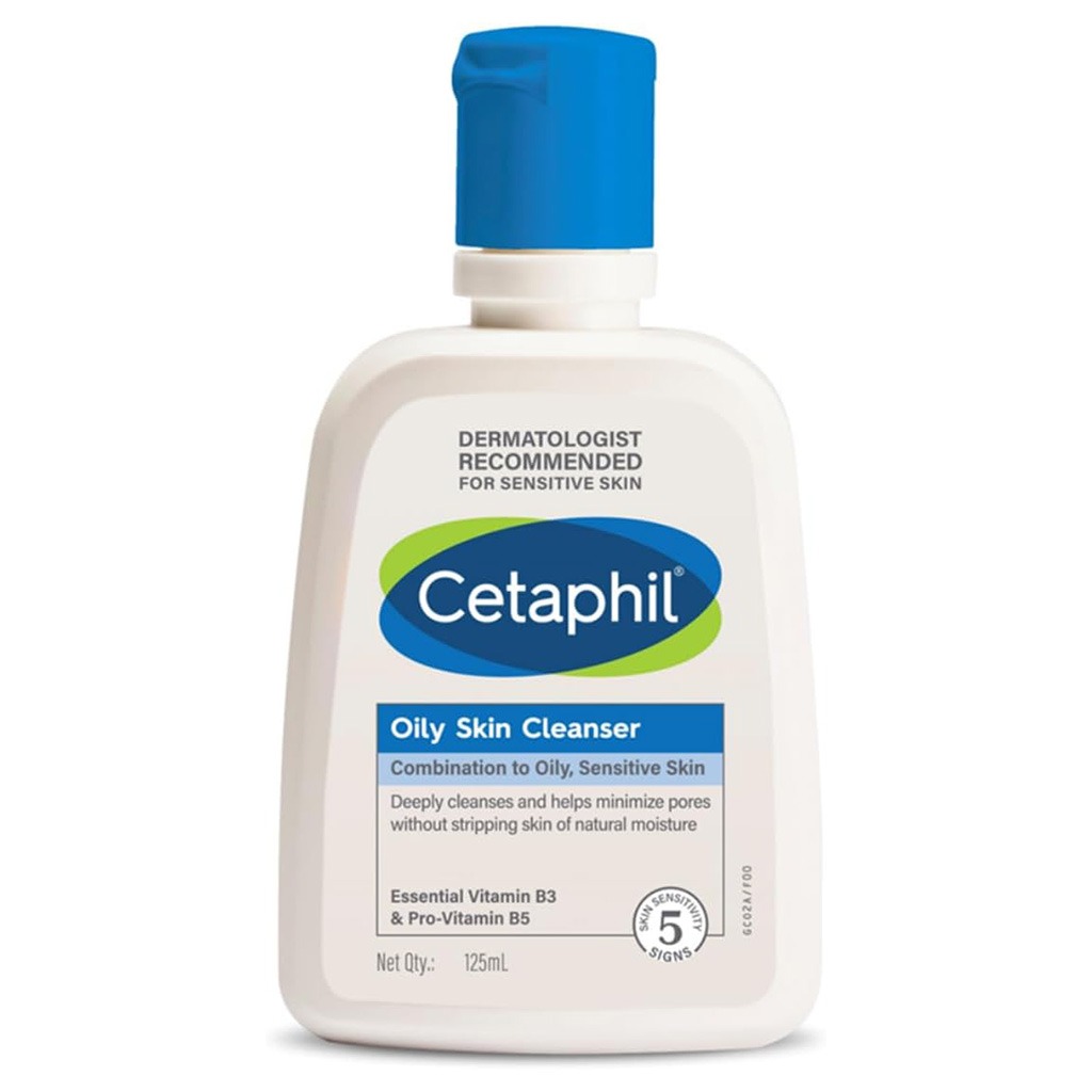 Cetaphil Oily Skin Cleanser, Foaming Face & Body Wash for Men & Women With Combination to Oily and Sensitive Skin, Unscented, 125ml