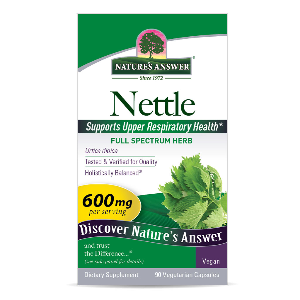 Nature's Answer Nettle Leaf 600mg Vegan Capsules For Upper Respiratory Health, Pack of 90's