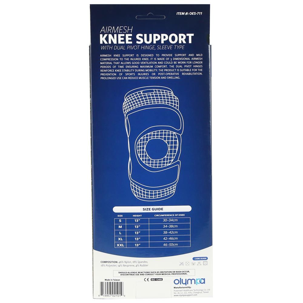 Olympa Airmesh Knee Support Black Small OES-711
