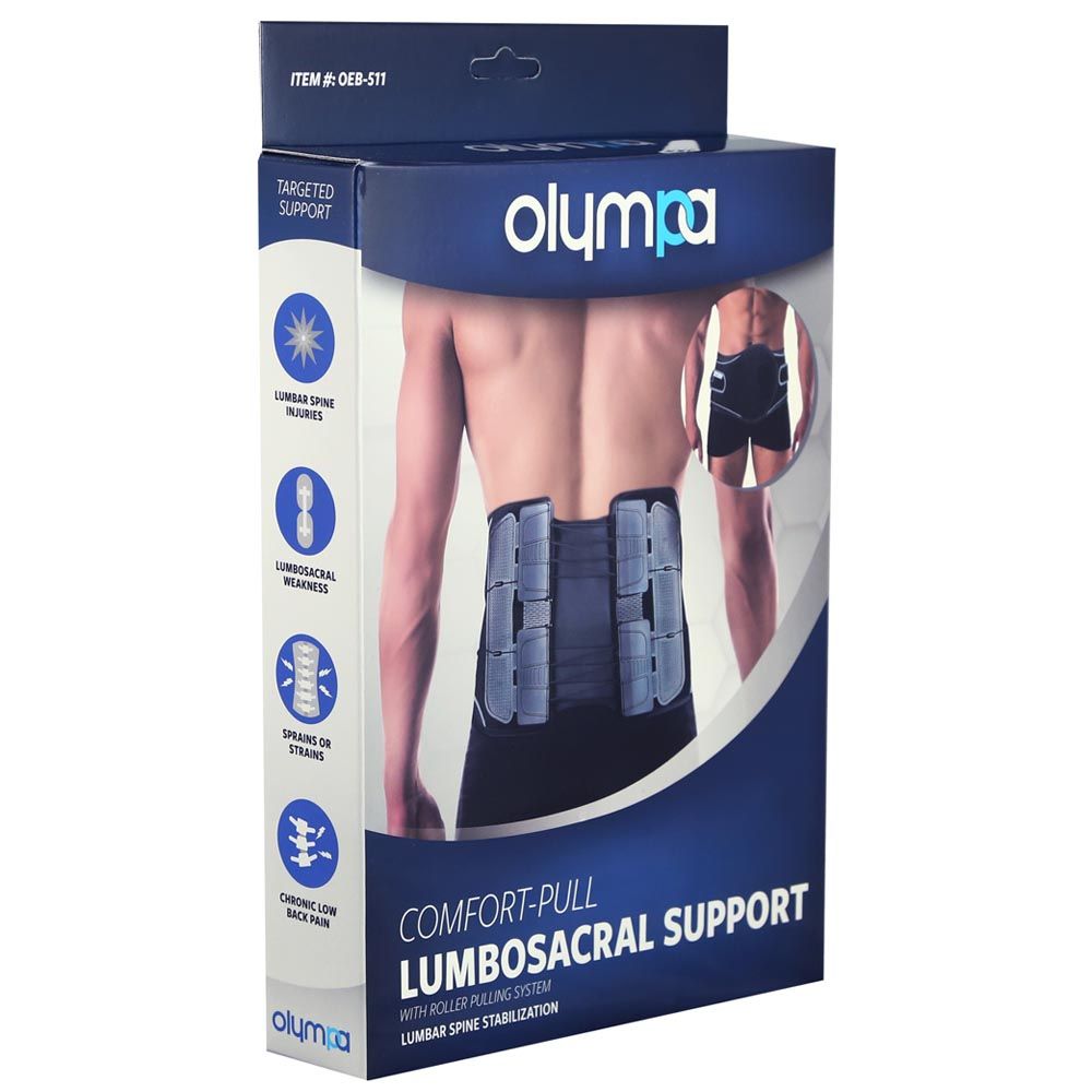 Olympa Comfort Pull Lumbo-Sacral Support Black Small/Medium OEB-511