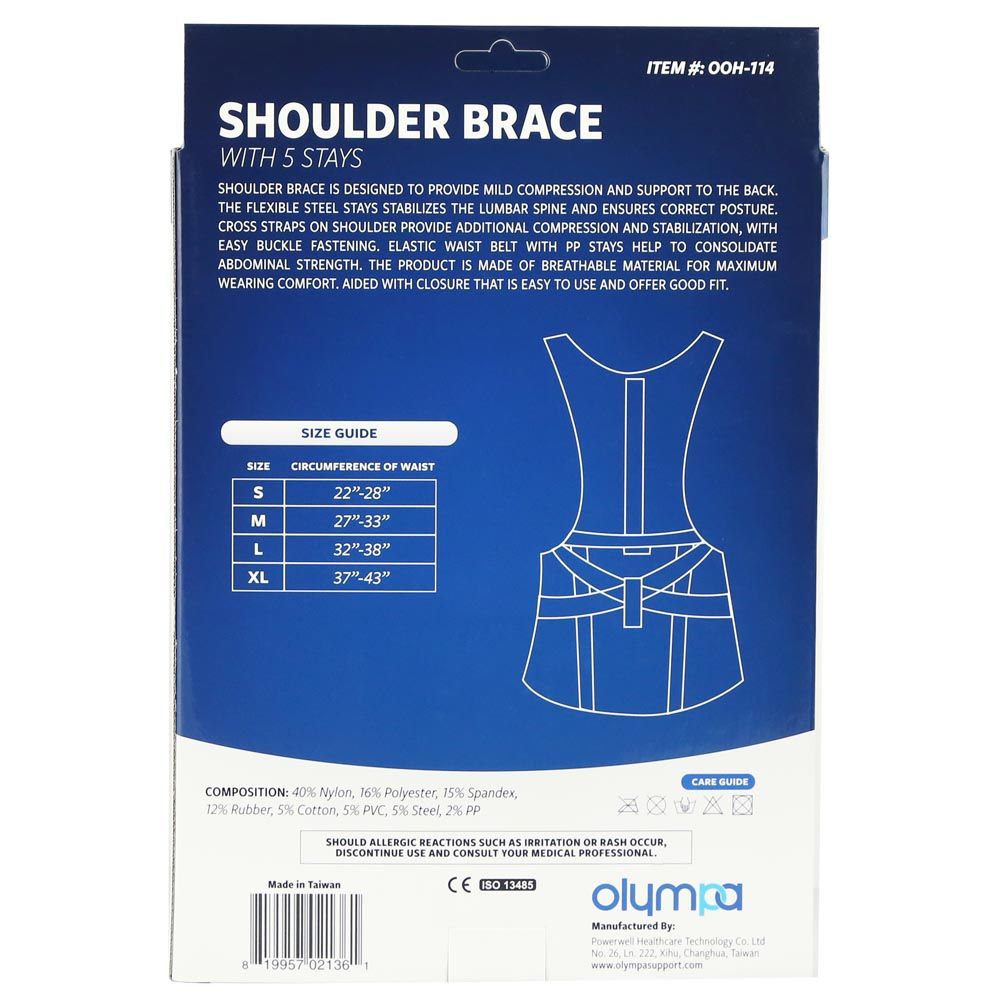 Olympa Shoulder Brace with 5 Stays Beige Small OOH-114