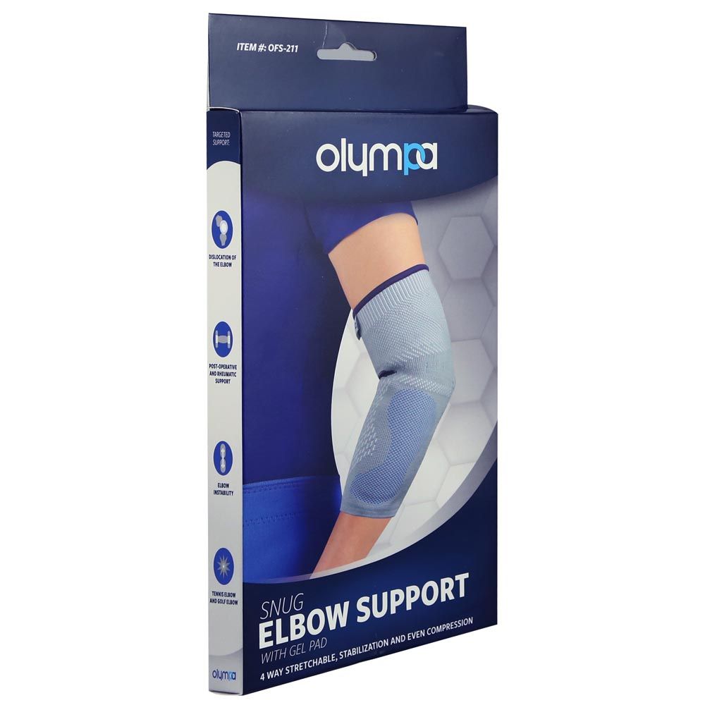 Olympa Snug Elbow Support with Gel Pad Small Cool Grey OFS-211