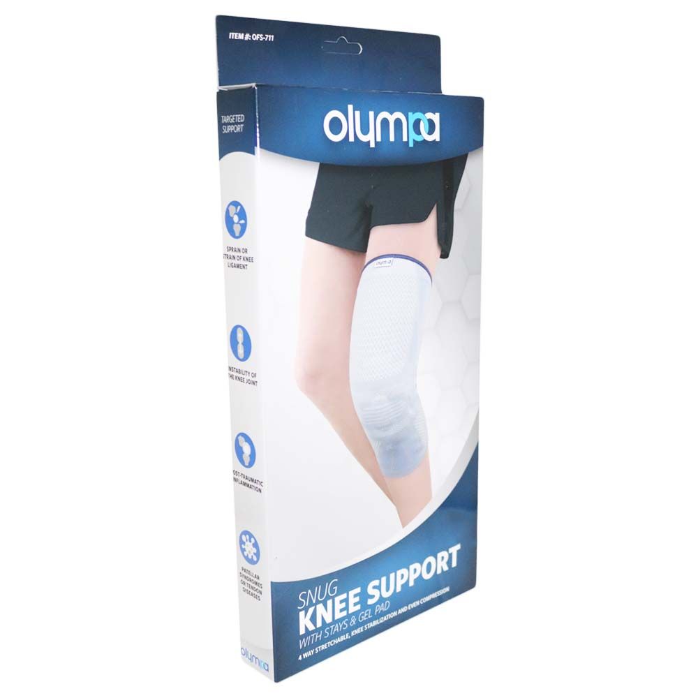 Olympa Snug Knee Support with Stay & Gel Pad Cool Grey Small OFS-711