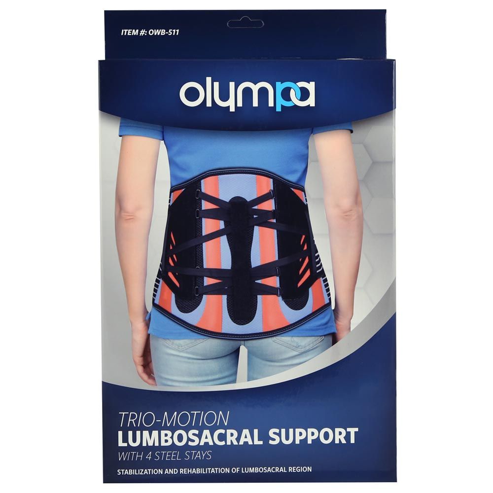 Olympa Trio Motion Lumbar Support with 4 steel stays 9.5 Extra Extra Large OWB-511