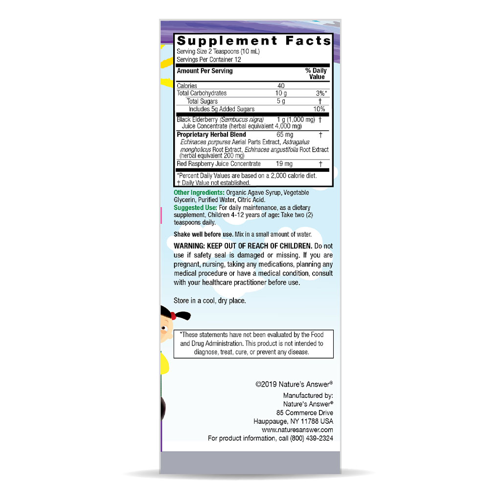 Nature's Answer Sambucus Kids Syrup For Immune Support 120ml