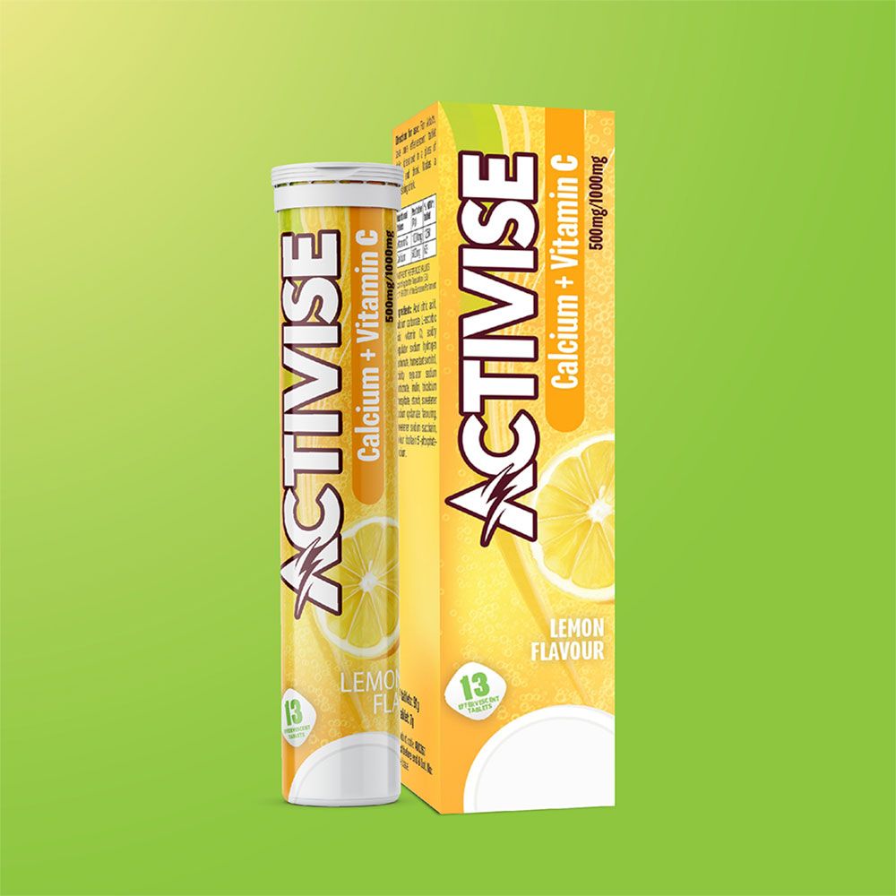Activise Calcium + Vitamin C Lemon Flavor Effervescent Tablets For Bone & Immune Health, Pack of 13's