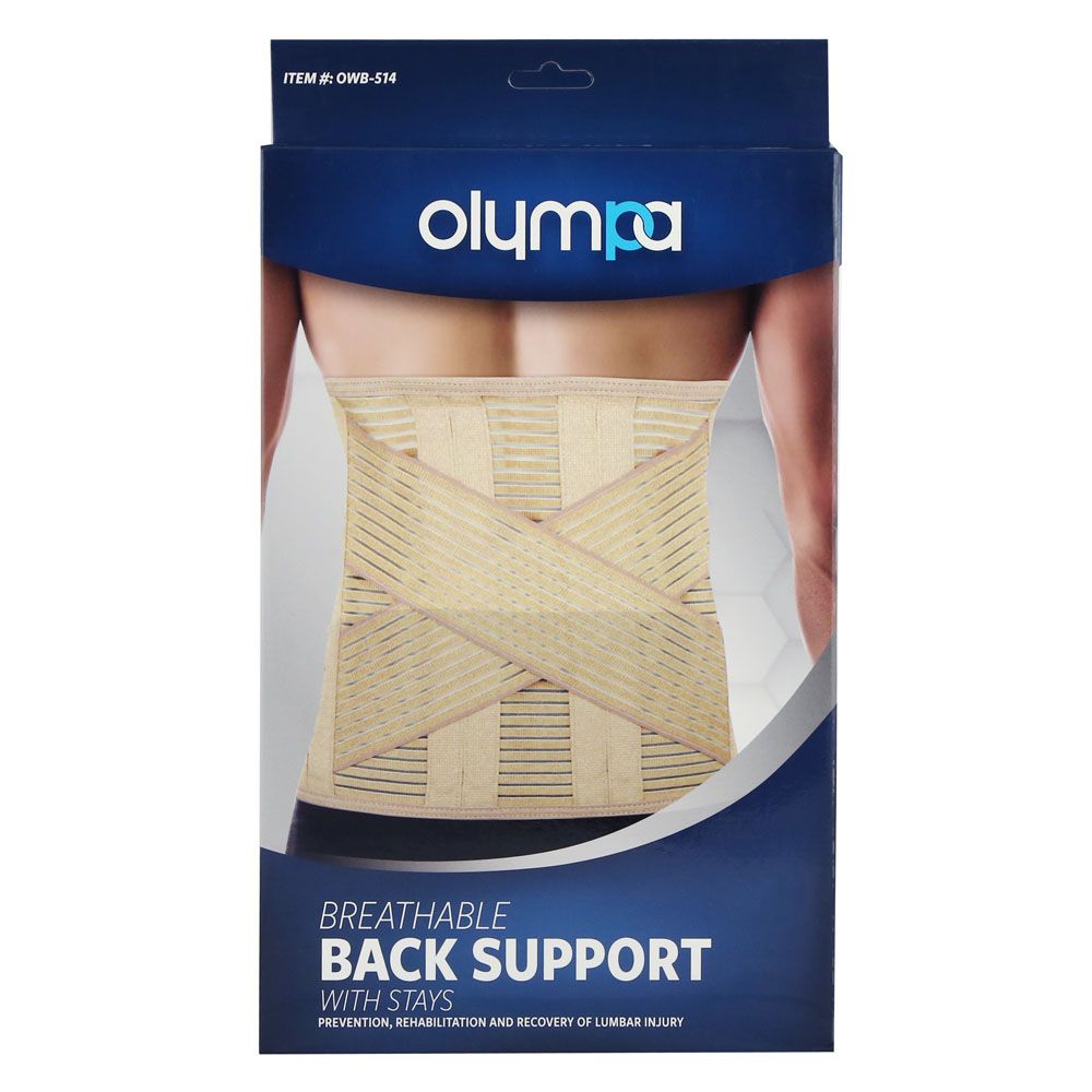 Olympa Breathable Back Support with Stays Beige XXL