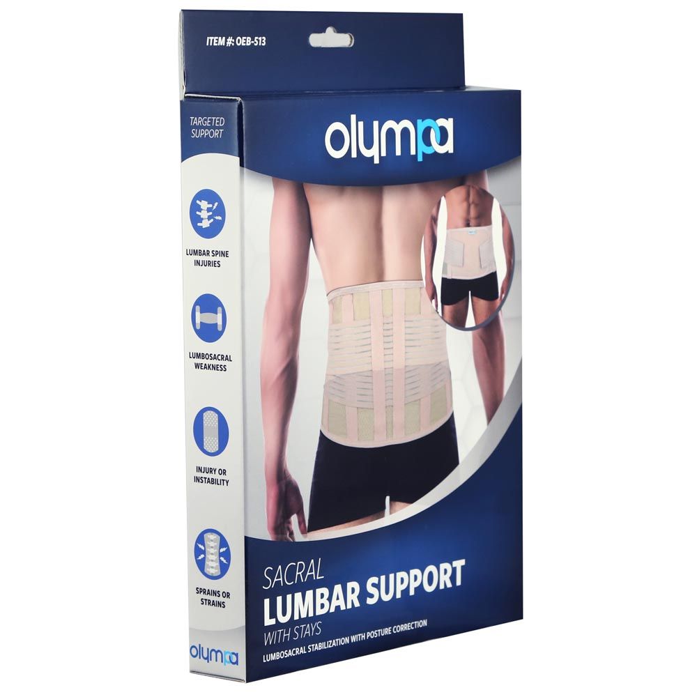 Olympa Sacral Lumbar Support with Stays Beige Large OEB-513