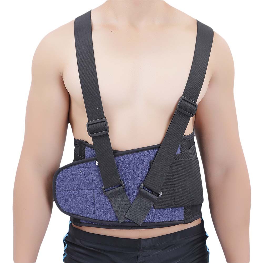 Olympa Industrial Back Support with Shoulder Straps Black Medium OEB517