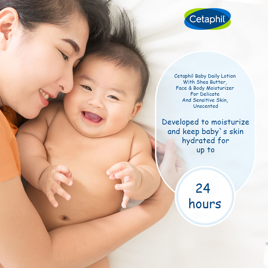 Cetaphil Baby Daily Lotion With Shea Butter, Face & Body Moisturizer For Delicate And Sensitive Skin, Unscented, 300ml