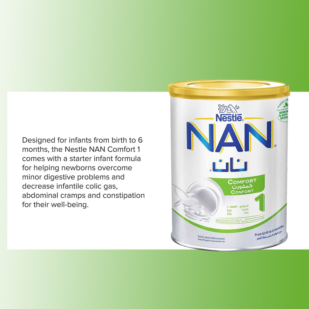 Nestle NAN Comfort Stage 1 Anti Colic Baby Milk Formula For 0 To 6 Months 400g