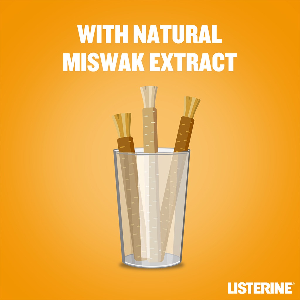 Listerine Total Care Milder Miswak Taste Fluoride Mouthwash 250ml 