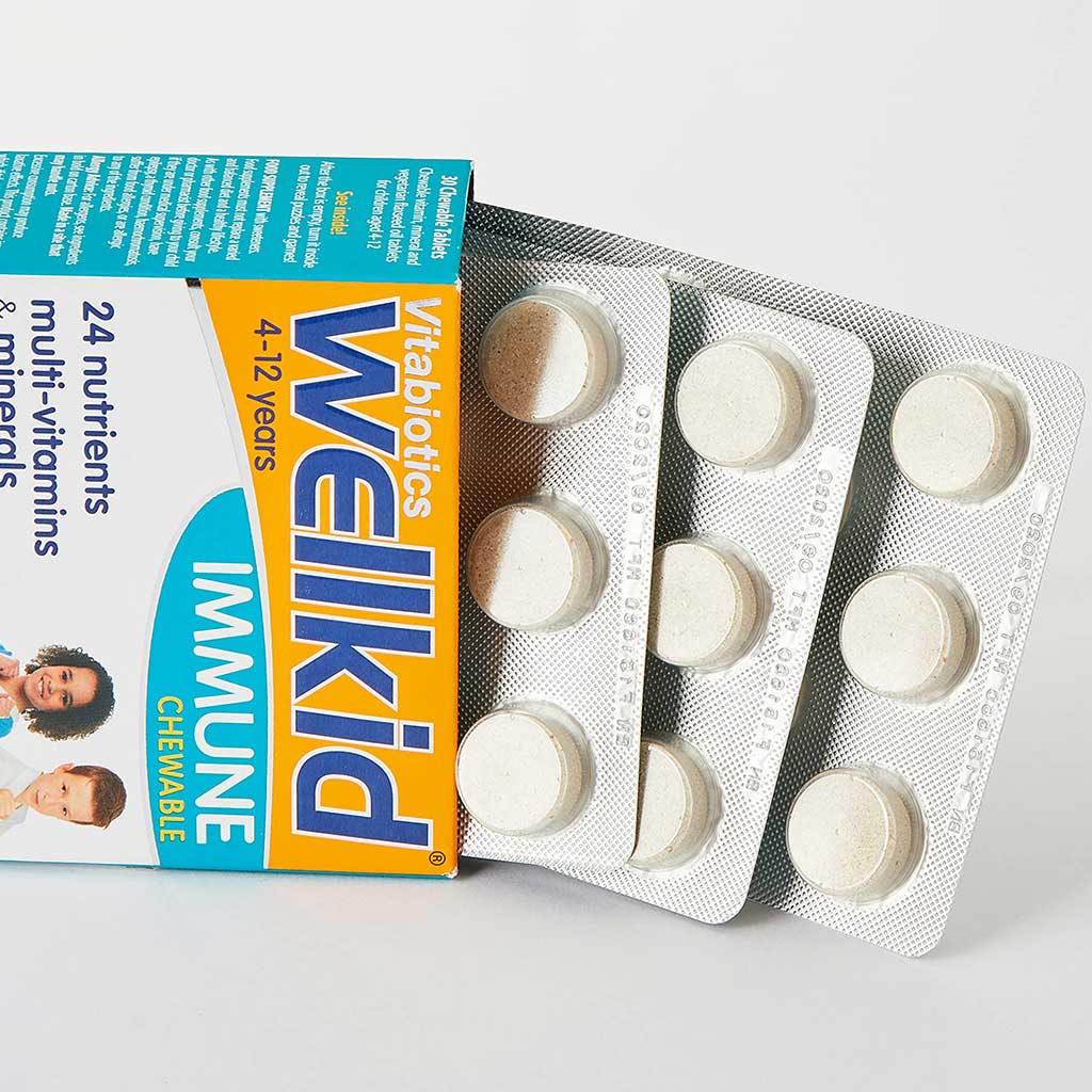 Vitabiotics Wellkid Immune Chewable Tablets With Multivitamins & Minerals For Kid's Immune Support, Pack of 30's