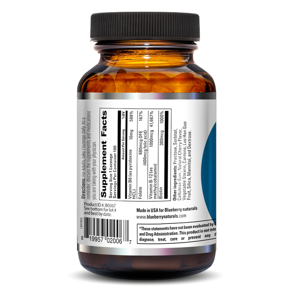Blueberry Naturals Super B12 1000 mcg Lozenges 100's B0067