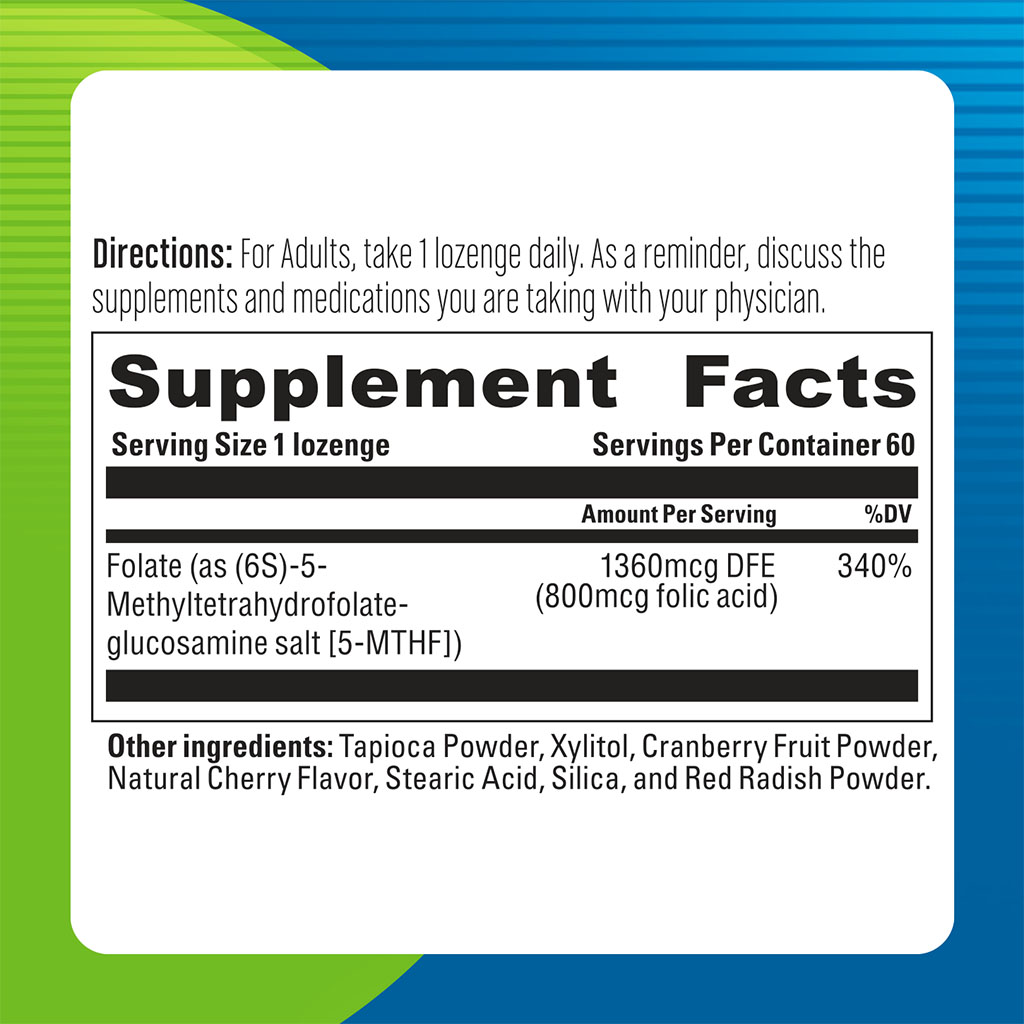 Blueberry Naturals Super Folate 800 mcg Lozenges 60's B0081