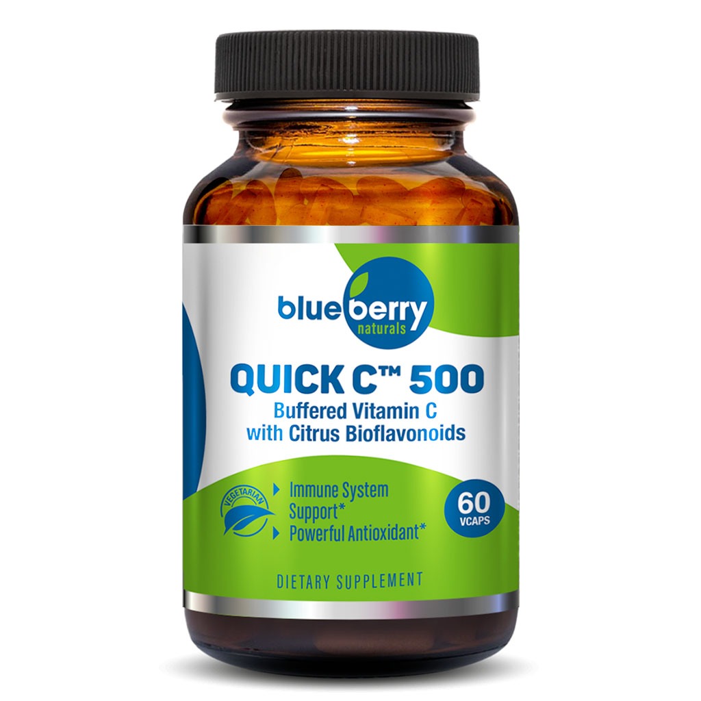 Blueberry Naturals Buffered Quick C 500 mg Vegetarian Capsules 60's B0128