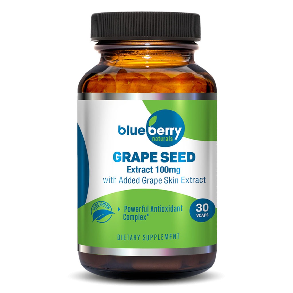 Blueberry Naturals Grape Seed Extract 100mg Vegetarian Capsules, Pack of 30's