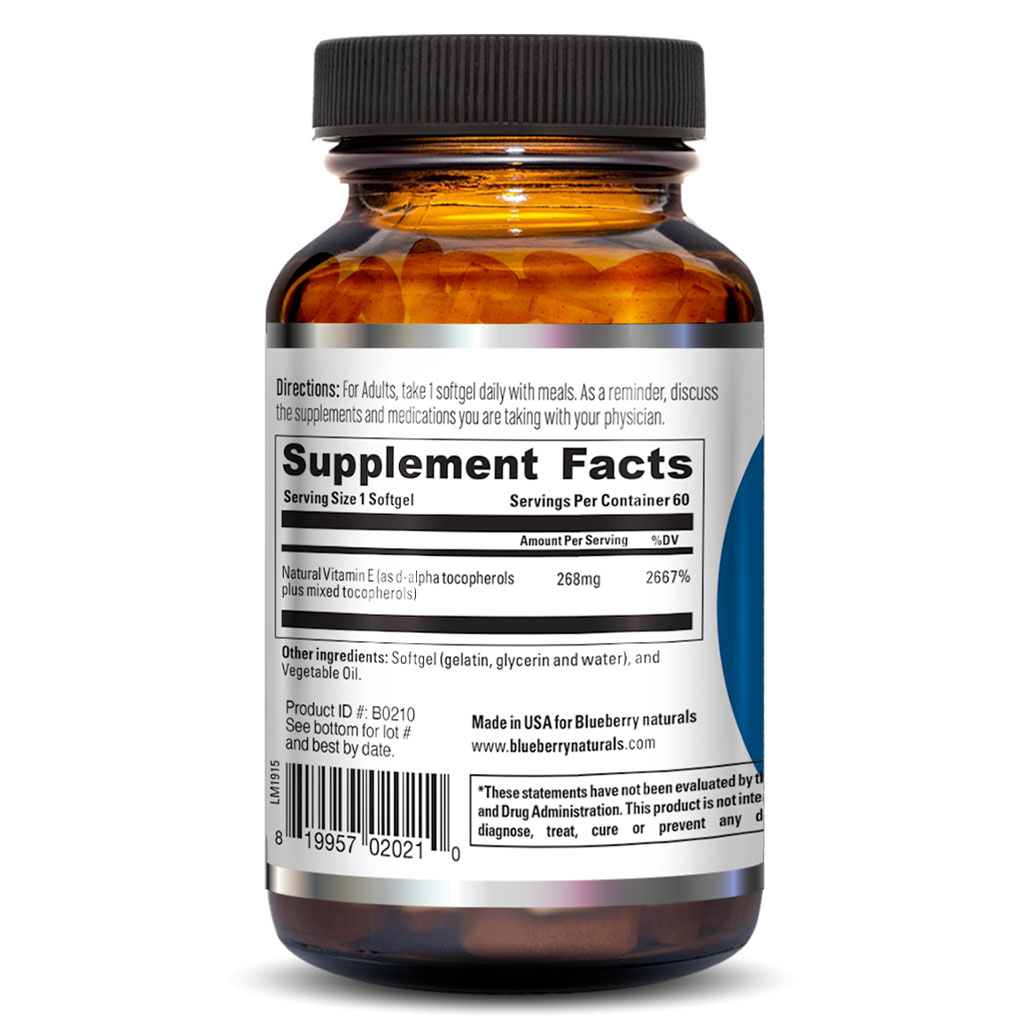 Blueberry Naturals Super E 400IU Softgels 60's B0210