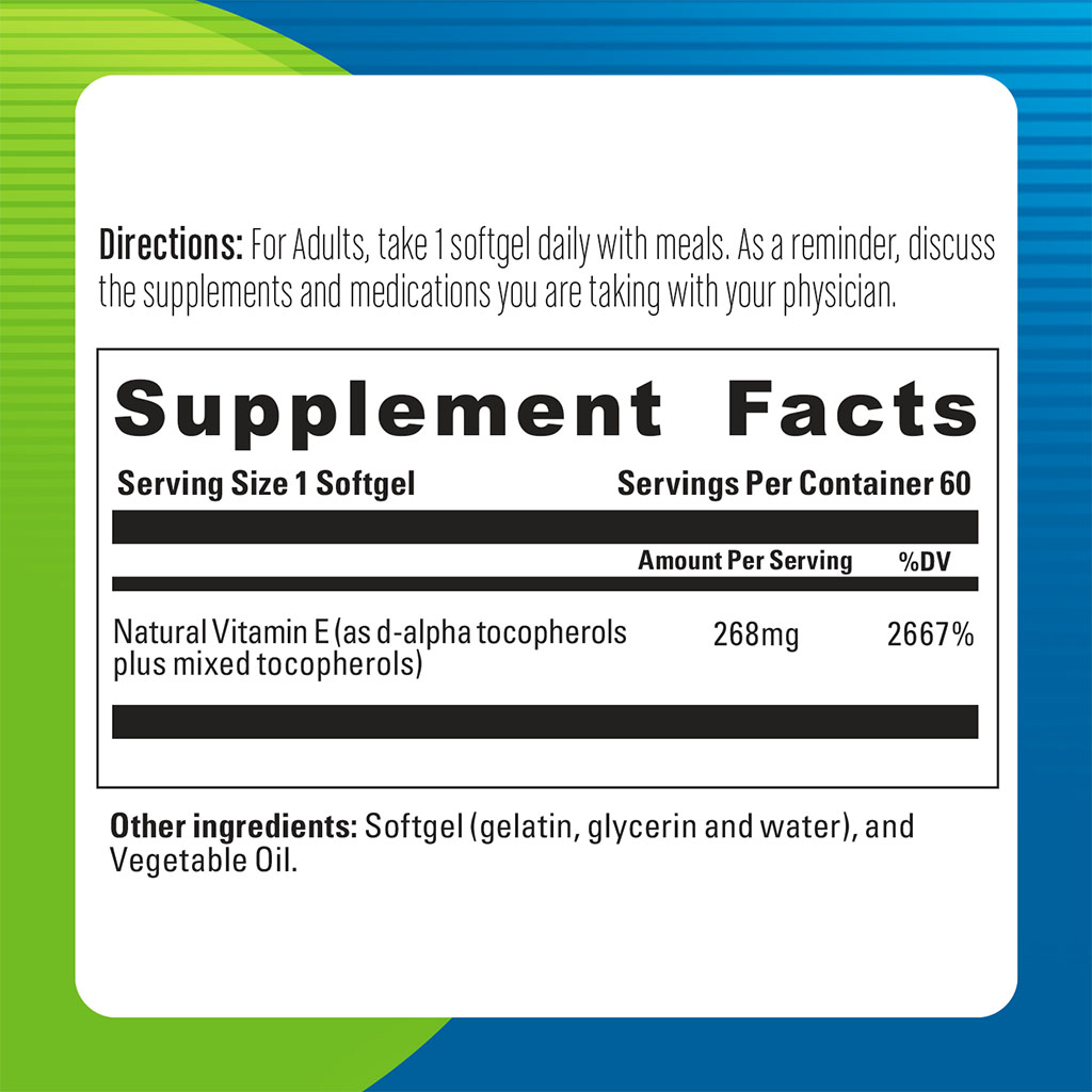 Blueberry Naturals Super E 400IU Softgels 60's B0210